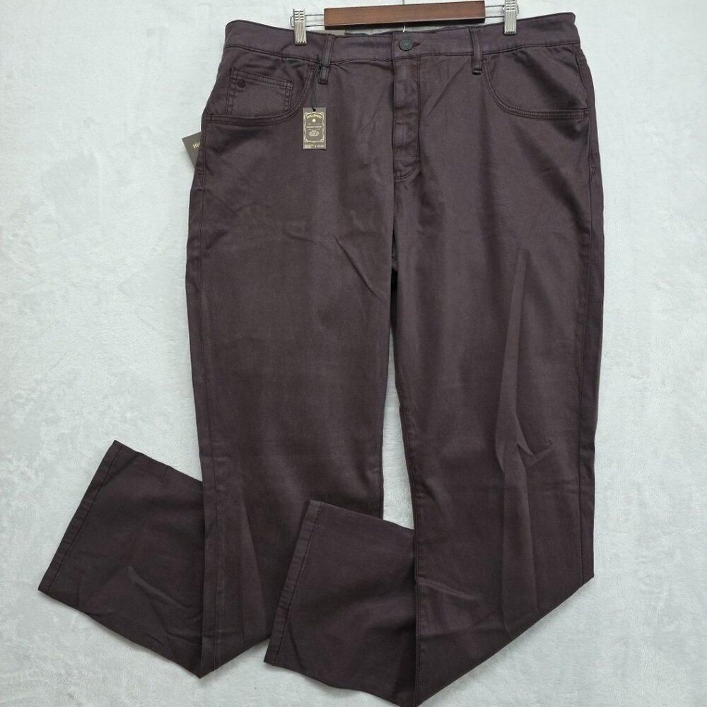 Jack Of Spades Men’s HIGH ROLLER Relaxed Fit Jeans 42x35 Burgundy NWT $175!